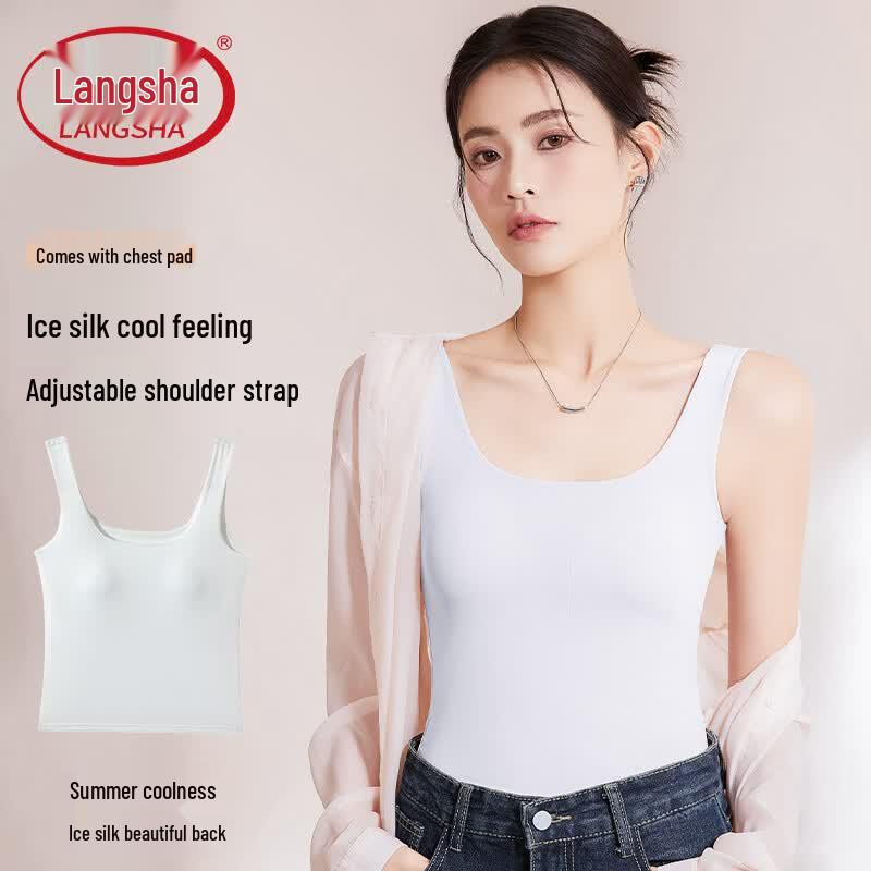 Langsha Women s Ice Silk Padded Camisole L (Recommended for 90-105 jin)