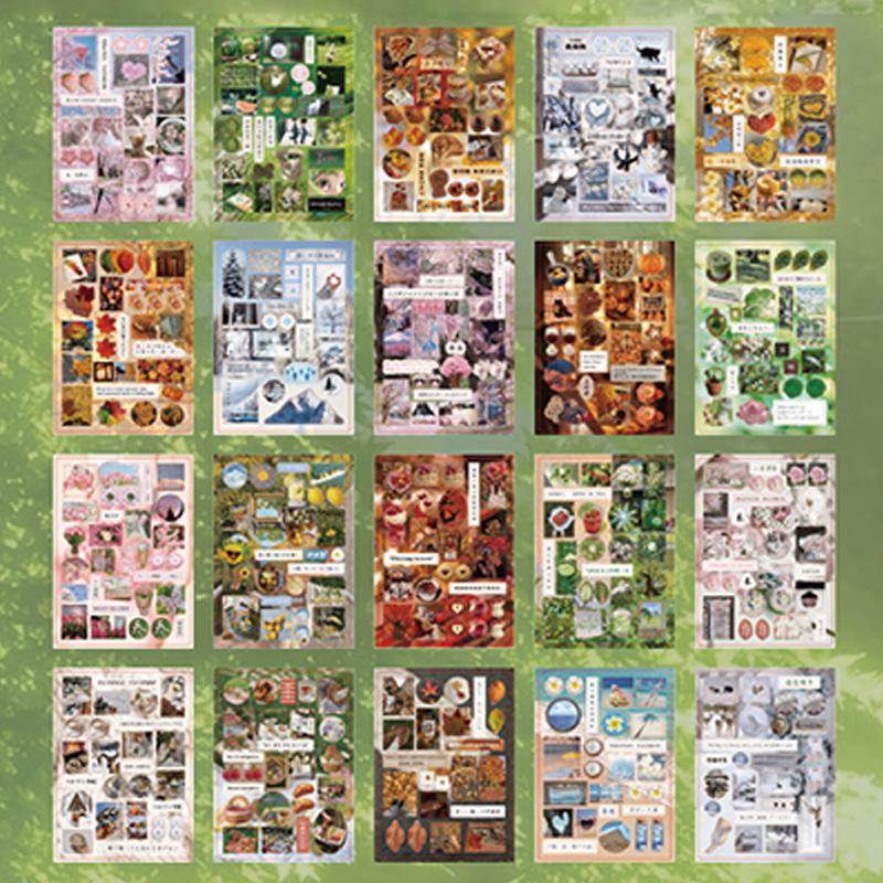 Sticker Book 20sheets/bag Japanese Die-Cut Stickers Scrapbooking Stationery DIY & Handbook Phone Case Notebook Decoration