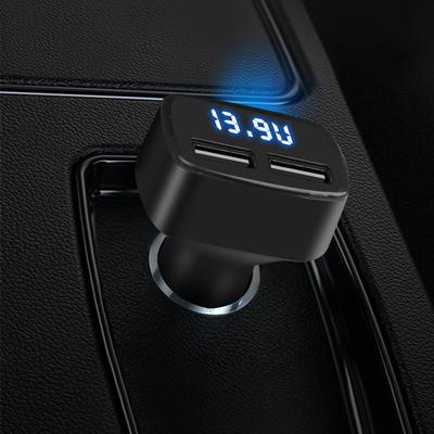 Car Charger Dual USB 3.1A 5V 4 In 1 LCD Display With Temperature/Voltage/Current Meter Tester Adapter Digital Display Wholesale
