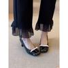 Bow Gentle Wind Light Mouth Round Head Commuter Coarse Heel Mary Jane Single Shoes