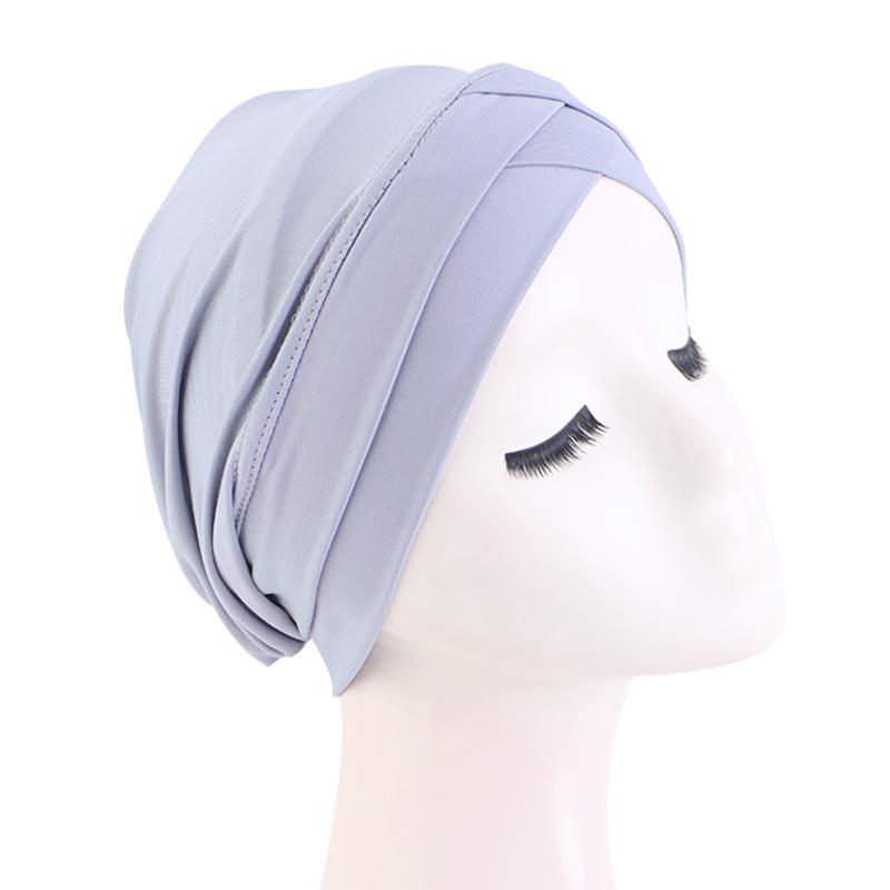 New Women cross muslim hijab inner hat Islamic UnderScarf Arab Wrap Chemo Bandana Muslim Scarf Hijab Bonnet Cap Indian Hat