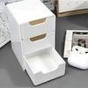 Chic 3-Tier Desk Organizer with Drawers - Ideal for Office Supplies, Jewelry & Cosmetics Storage - Portable Divider Box