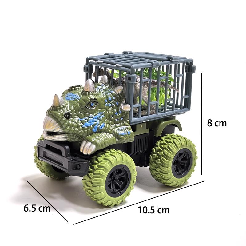 Dinosaur Truck Toys Inertia Car Monster Truck Transport Truck Toys with Dino Figures for Boys Toddlers T-Rex Dinosaur Games