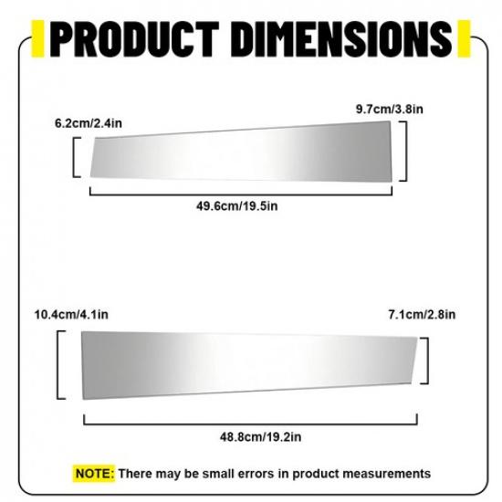 4PCS Posts Trim Pillar Chrome/Black For -2025 1500 Dodge Ram Crew/Quad Cab