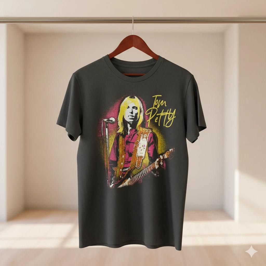 Unisex Adult Vintage Music Tom Petty Vintage Concert Portrait T-Shi... XXXXL
