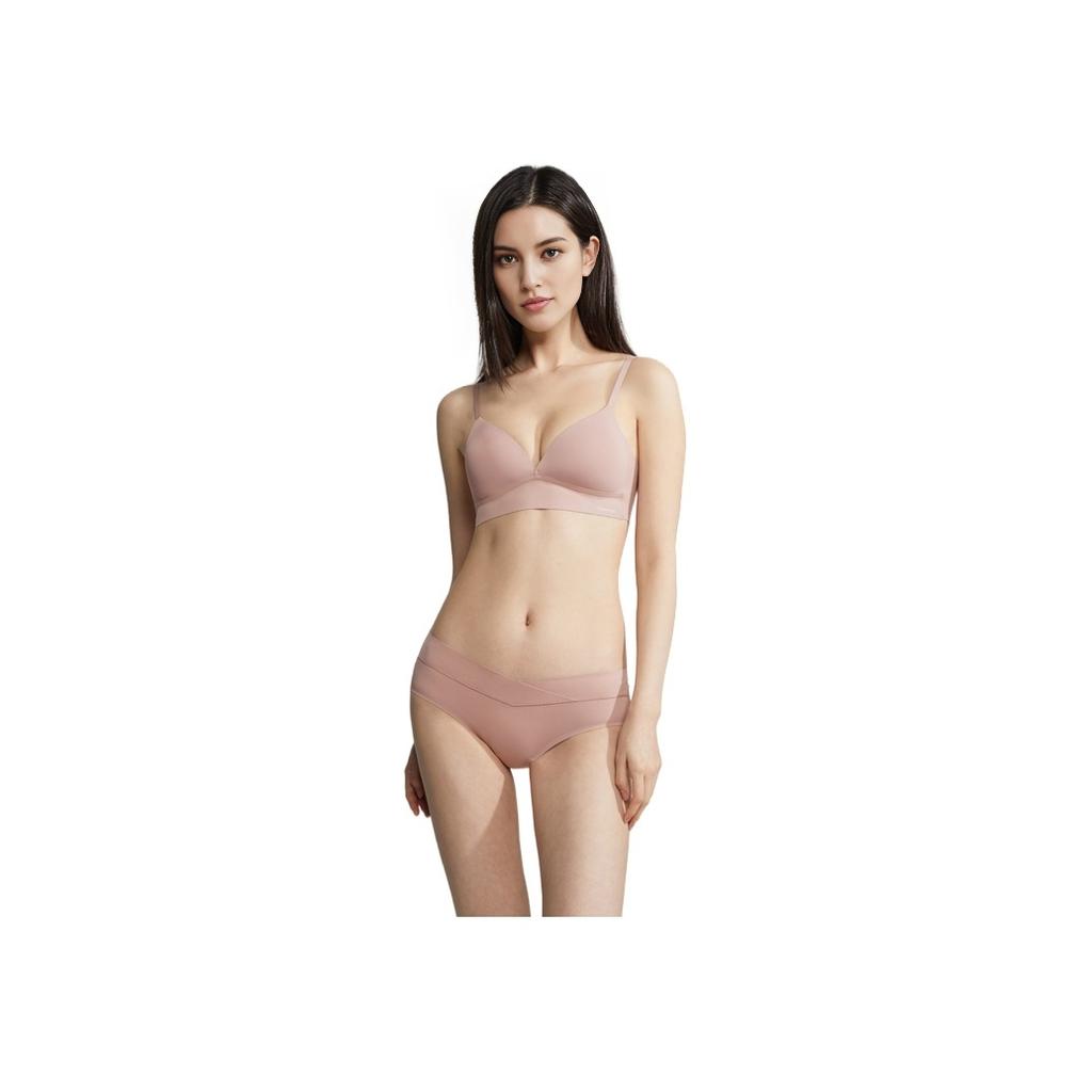 Calvin Klein Comfortable Seamless High Elasticity Modal Anti-Clip Half Coverage Triangle Underwear Women Underwear Peach-Pink QF6357AD-5L7