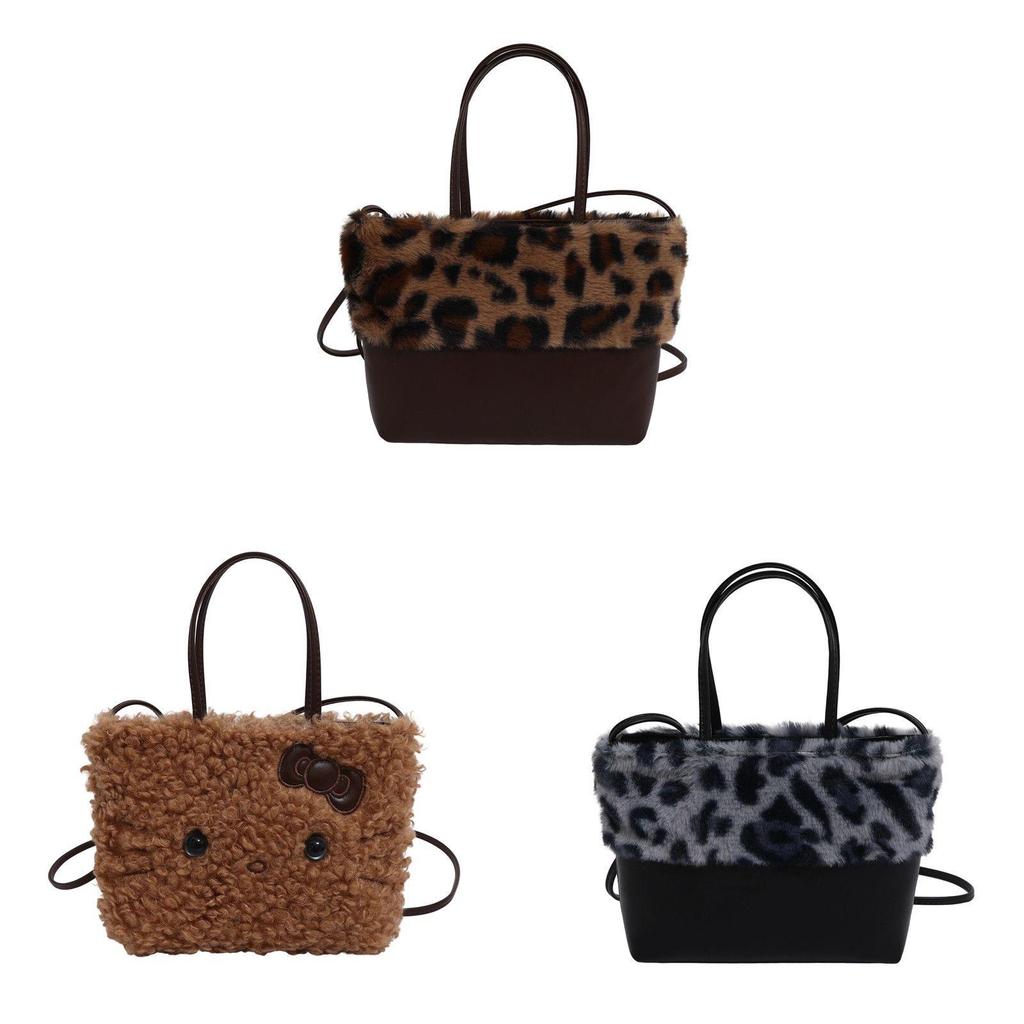 Plush Hello Kitty Crossbody Bag With Padded Shoulder Strap For Everyday Outings