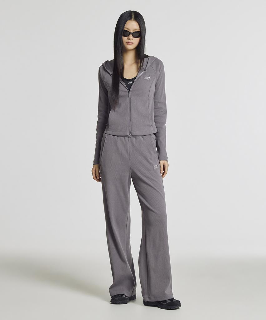 Nyuballanseu Nbmlg2W312 / Women Soft Fresh Ribbed Wide Pants (Dark Purple)