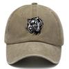 Fierce Tiger Head Graphic Baseball Cap Washed Polyester Adjustable Outdoor Sport Hat Unisex