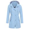 Women Solid Rain Jacket Outdoor Hoodie Waterproof Hooded Raincoat Windproof Tops