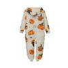 Halloween Print Family Matching Hooded Long Sleeved Zippered Jumpsuit Set