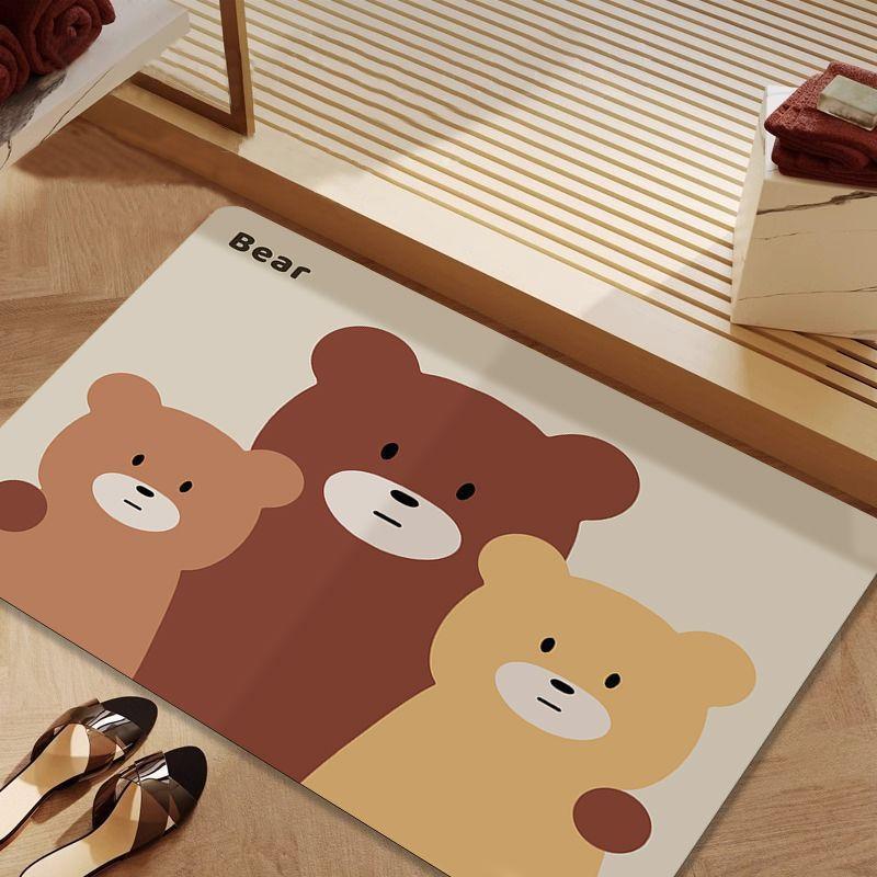 

Коврик для унитаза с рисунком диатомовой грязи, впитывающий коврик, современный простой коврик для ног, нескользящий и грязный коврик для ванной комнаты 60 * 90CM [Crystal Velvet]