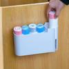 Plastic Trash Bag Organizer Dual-Compartment Wall Mounted Pull-out Type Trash Bag Dispenser Large Capacity Space Saving