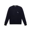 Solid Color Small Pattern Casual Crew Neck Long Sleeve Sweater Men Sweater Black 3H1MXB-1MVQZ-999