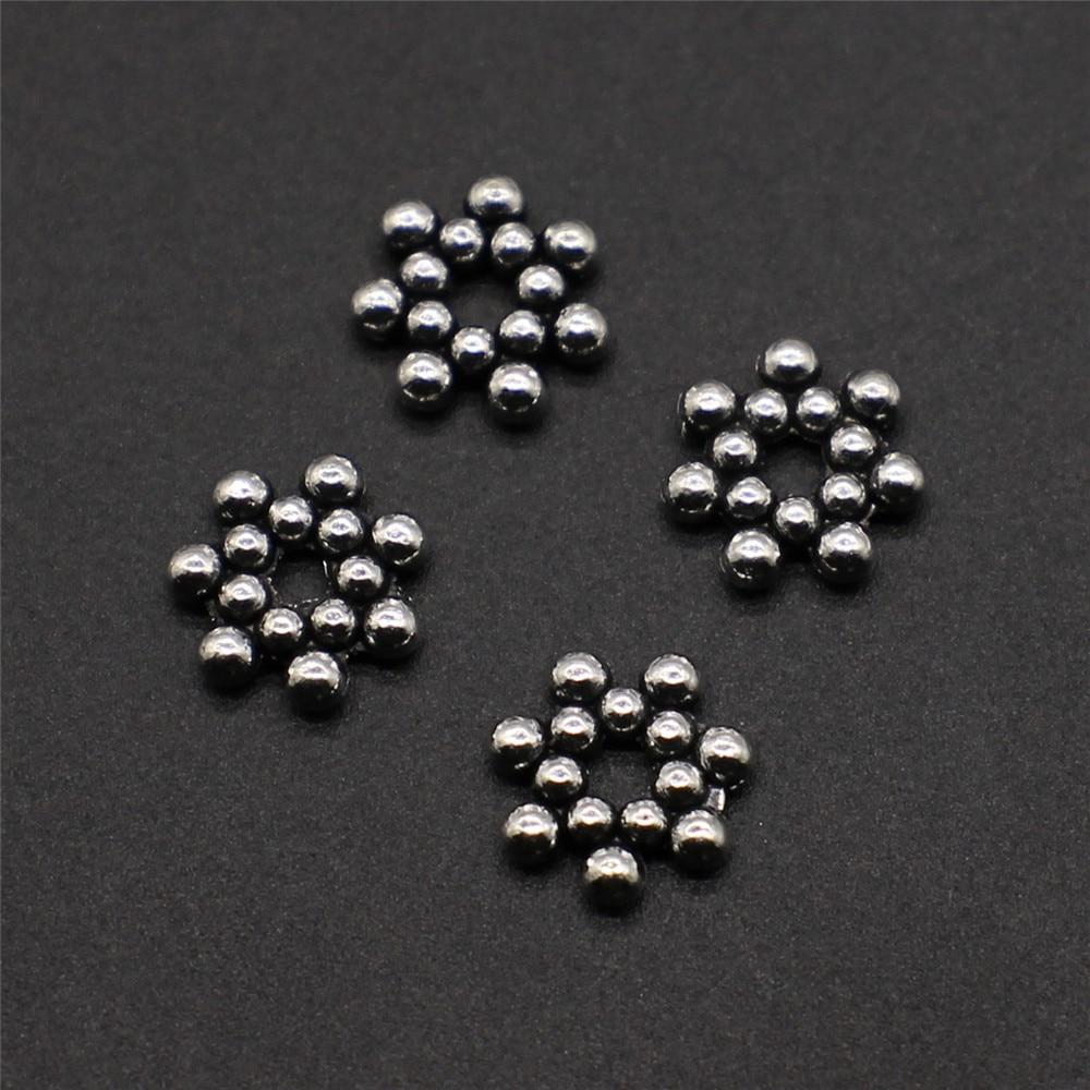 50 buc. margele distanțiere bricolaj aliaj metalic bijuterii descoperiri de culoare argint antic 7x7mm