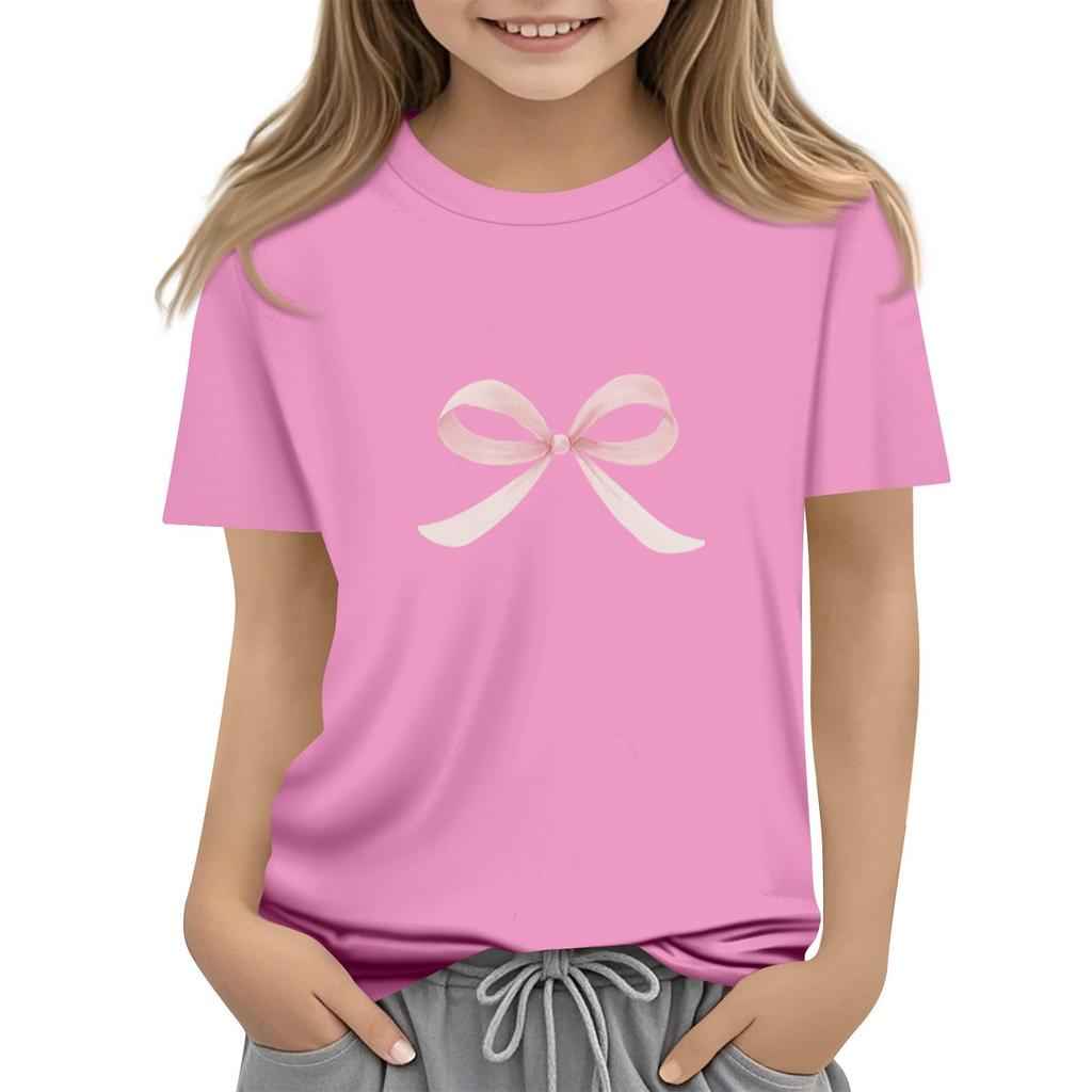 Children's Daily Casual Short-sleeved Printed Tops T-shirt