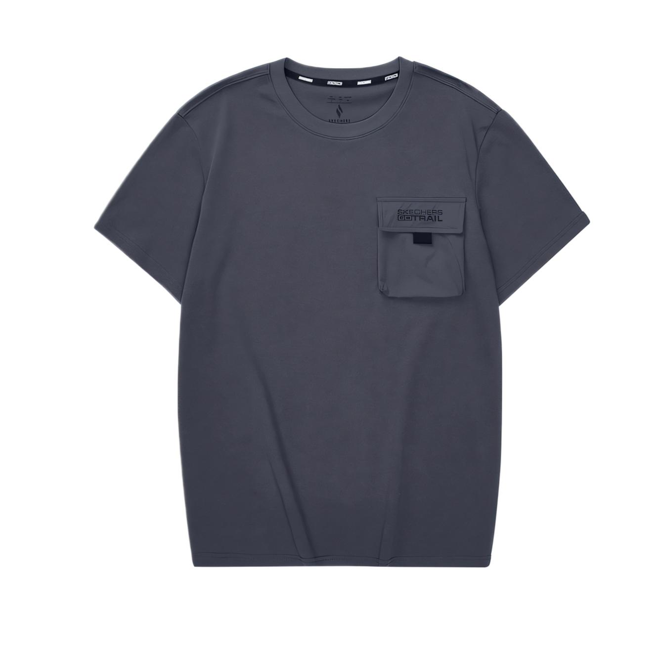 Skechers Unisex Knitted Fashion Versatile Soft Short Sleeve T-Shirt Unisex Tops L124U151-0403 M