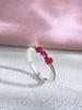Anillo de Cóctel Elegante con Lazo Chapado en Cobre Piedra Roja Brillante Joyería Fina Para Mujeres y Adolescentes