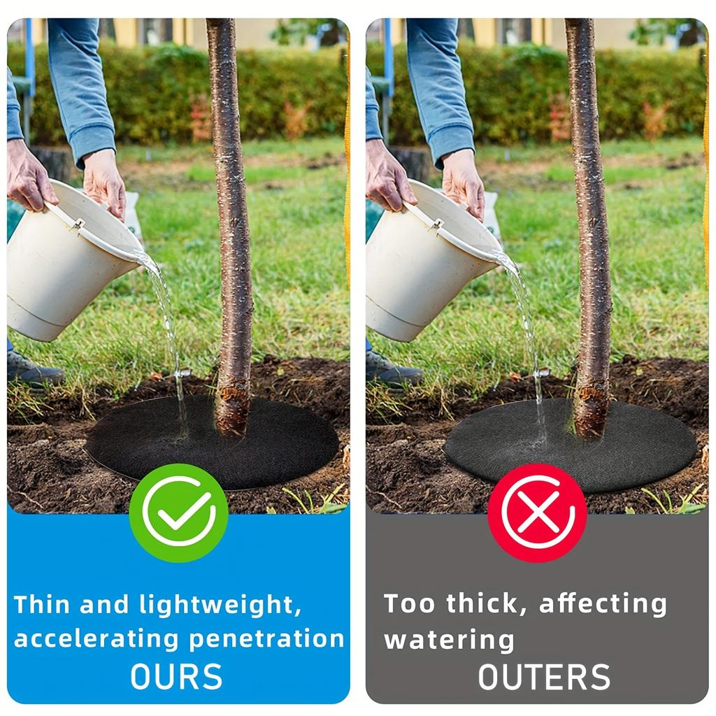 Non-Woven Reusable Tree Weed Control Barrier Protector Mat Eco-Friendly Root Protector Felt Cushion Gardening Fabric