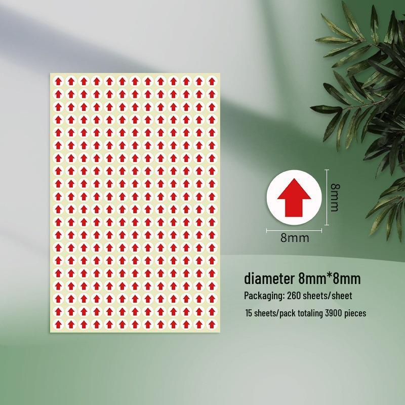 Malá červená šipka nahoru Samolepka vadného produktu