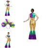 Fantasy Festival Costume Set For Women With Polyester Fabric Perfect For Halloween And Stage Performances