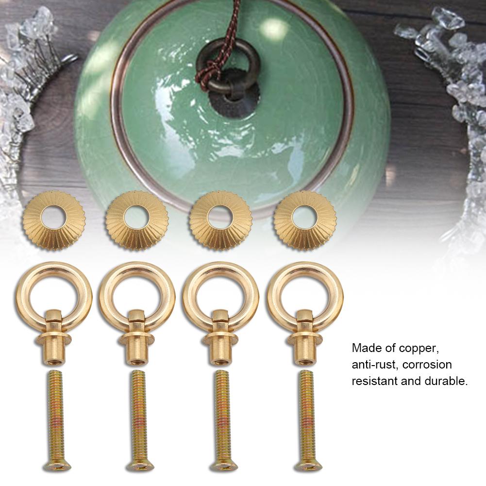 4pcs pack Mini Simple Vintage Pull Rings Cosmetic Case Jewelry Box Attachment Handle