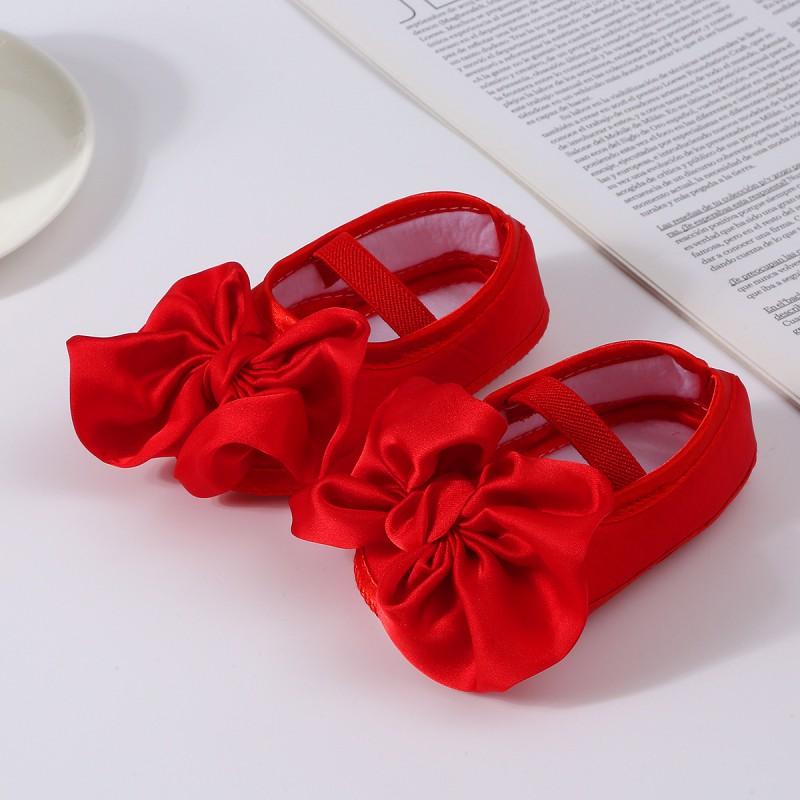 Infant Shoes Baby Bowknot Decoration Princess Shoes Solid Color Kids Shoes For 0-1 Year
