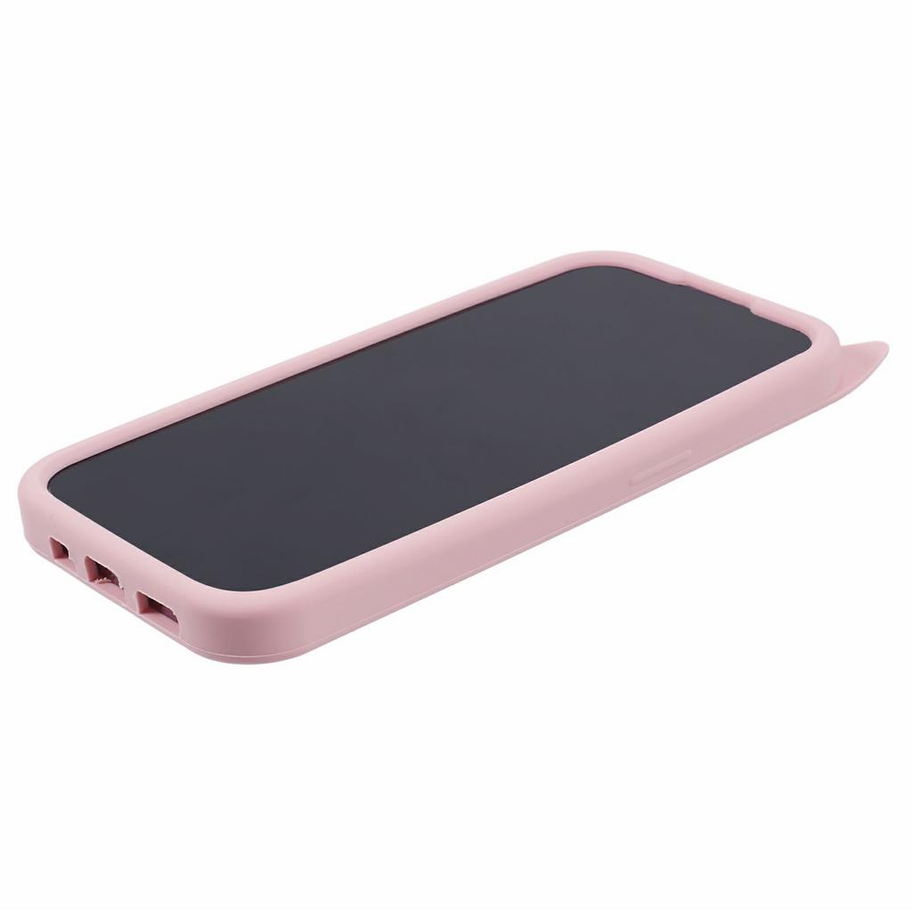 For iPhone 16 Pro Max Silicone Case 3D Moustache Cat Protective Phone Cover