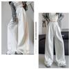 White Wide-leg Pants Women's Spring and Autumn New High-waisted Mopping and Thin Loose Straight Sweatpants Casual Sports Trousers