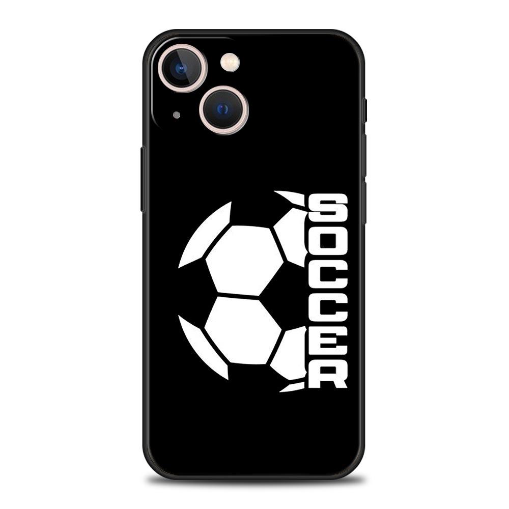 Phone Case For iPhone 17 16e 15 14 13 12 11 Pro Max SE 7 8 Plus Shell iPhone 16 Soft TPU Cover Soccer Heartbeat