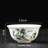 4pcs Ceramic Teacup Household Tea Cup Kungfu Tea Set Small Teacup Drinking Utensils Office White Porcelain Tea Cup