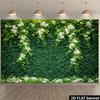 Artificial Green Leaf Wall Cascading White Blossom Photo Background