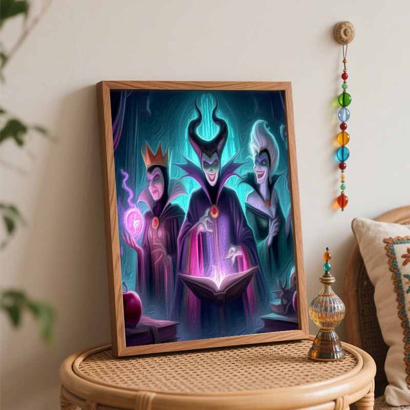 Disney Villains Oil Painting Kit Home Bedroom Wall Decor Handmade Gift Art Craft DIY Paint By Numbers For Adults Queen Maleficent Ursula