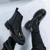 Herren Übergröße Glänzende Spitzschuh Leder Stiefeletten - Britischer Stil, Formell Lässig High Tops