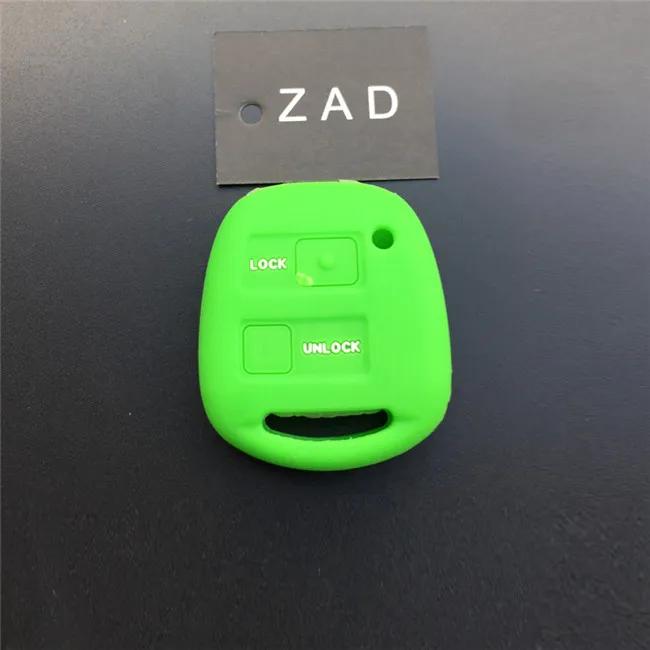 ZAD Silikonkautschuk Auto Schlüsselanhänger Hülle Abdeckung Set Haut für TOYOTA CAMRY RAV4 PRADO Yaris COROLLA AVENSIS LAND CRUISER 2 Tasten Schlüssel