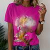 Plus Size Summer Women's T Shirt Printed Flowers Round Neck Short Sleeved Tops with Loose T Shirts