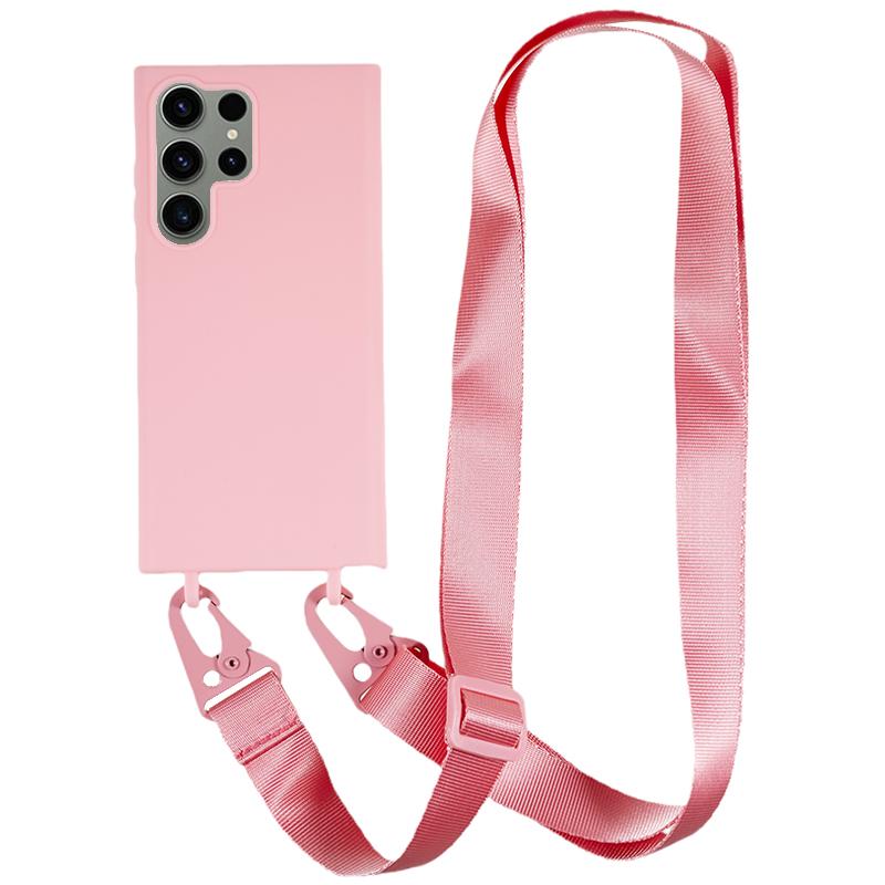 TPU Case for Samsung Galaxy S23 Ultra Matte Finish Phone Protector Cover with Wide Lanyard