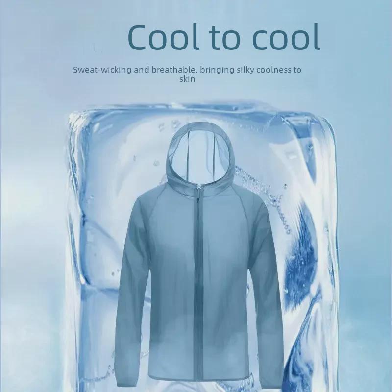 Pánská letní bunda na rybaření a cyklistiku z prodyšného ledového hedvábí odolná proti UV záření 2022