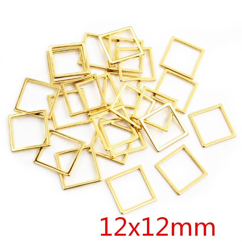 20pcs Stainless Steel Hollow Square Frame Pendant Charms Open Pressed Resin Frame Mold Bezel DIY Jewelry Making Accessories