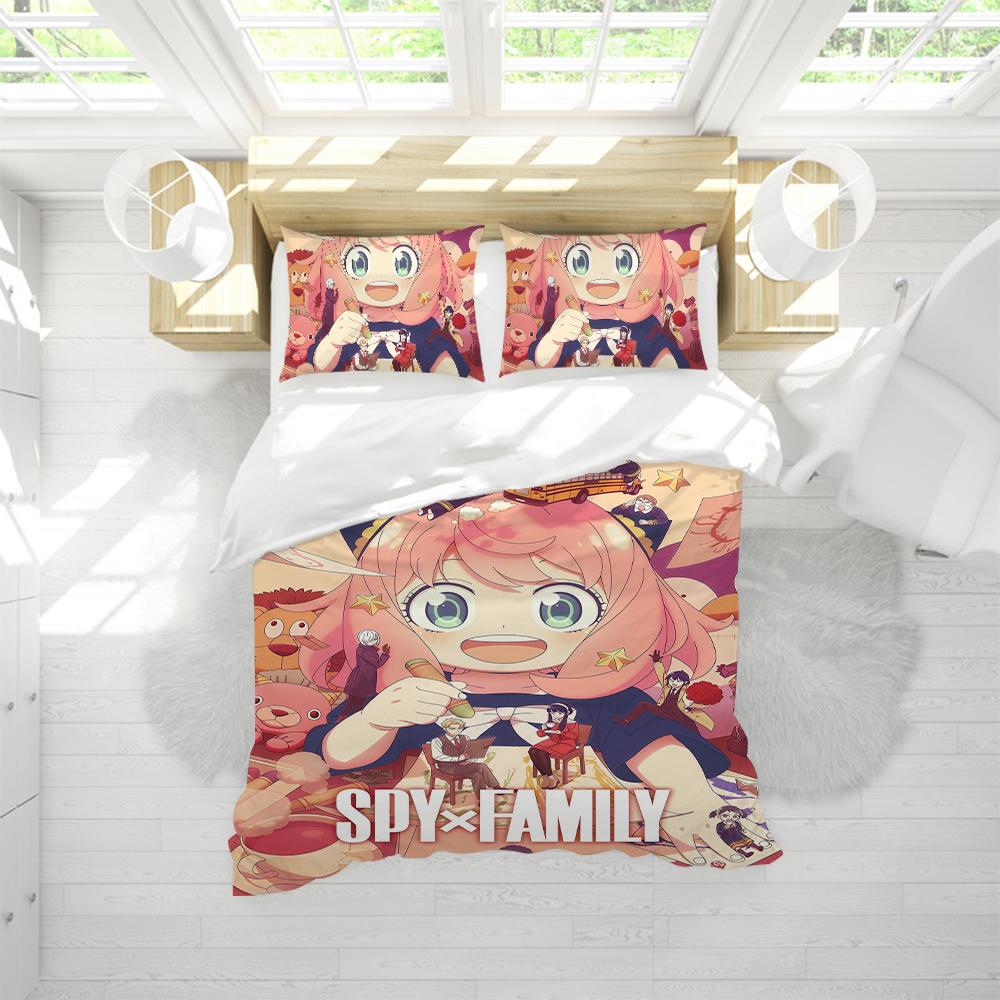 SPY X FAMILY Season 3 Q Duvet Cover Set Soft Wash Bed 3 Piece Summer Comfortable Student Dormitory Home Baby Bedding Best seller