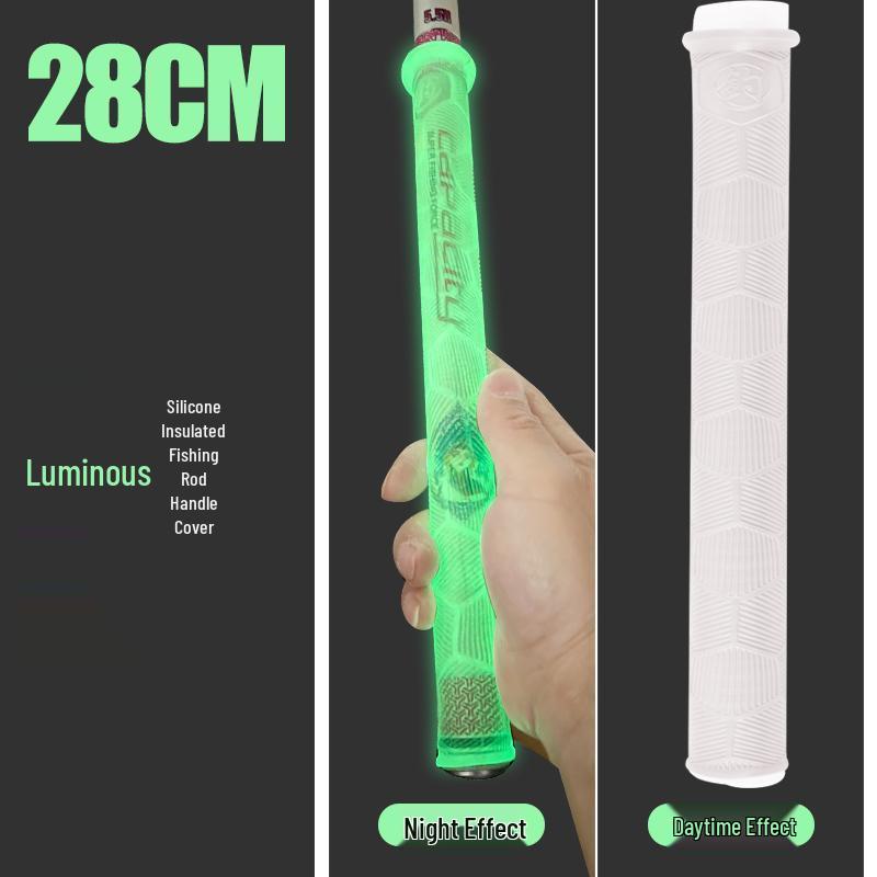 Thickened Soft Silicone Anti-Slip Rod Handle Cover with Grip and Stopper for Fishing Rods