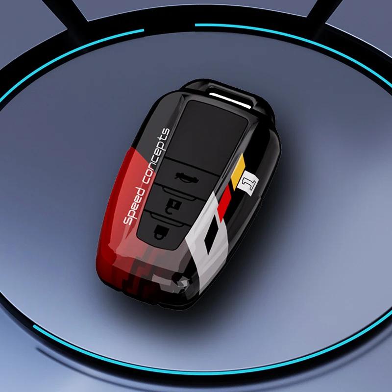 Car Key Case Protector Carbon Abs Key Shell Cover Auto Accessories For Toyota Prius Camry Corolla C-Hr Chr Rav4 Prado