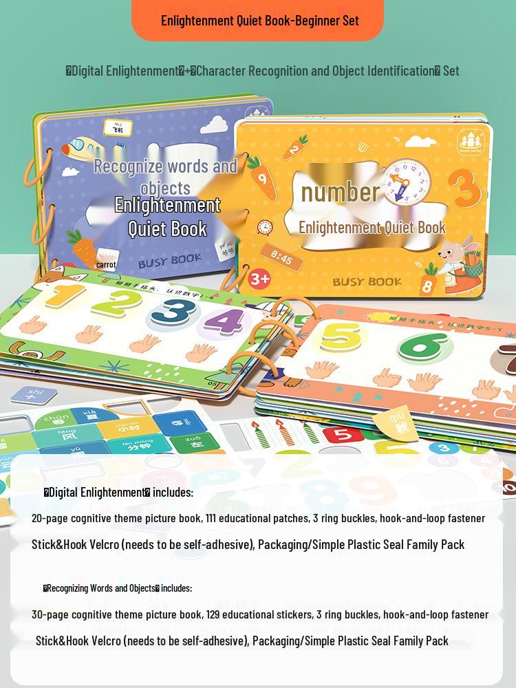 

Монтессори Тихая Книга: Развивающая игрушка на липучке для детей 1-3 лет, раннее обучение и когнитивное развитие