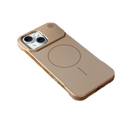 Anwendbar auf iPhone16 Rahmenlose Handyhülle Apple 15 Aluminiumlegierung Linse Samsung S25ultra Dünner Kreis Magnetische Saugkraft
