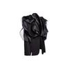 Niche Elegant Black 3D Ruffle Asymmetrical Slim Blazer