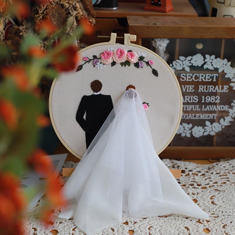 1 Stk. DIY Stickset mit Braut und Bräutigam Muster für Anfänger