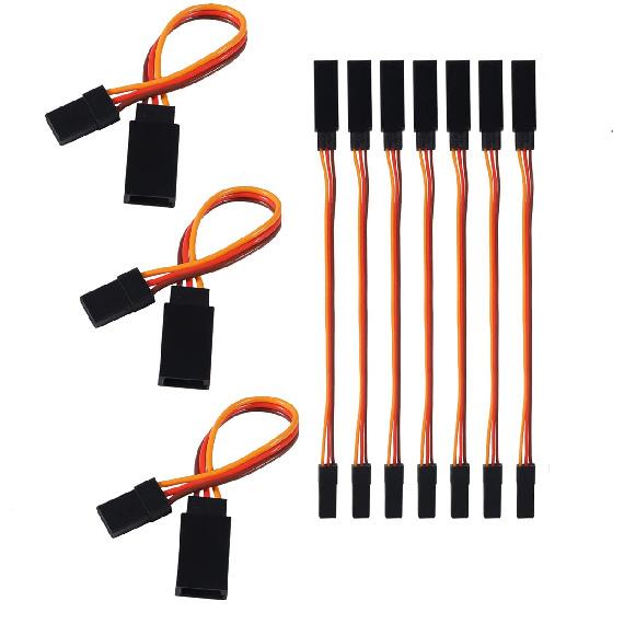 10PCS 3-Pin Servo Extension Cable Cord 10cm/4'' 3.93 inch Female to Male Lead Wire Connector JR for RC Car Airplanes Remote Control (10cm)