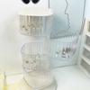 Rotating Hair Accessories Storage Box Dustproof Desktop Transparent 4 Tier Rotating Jewelry