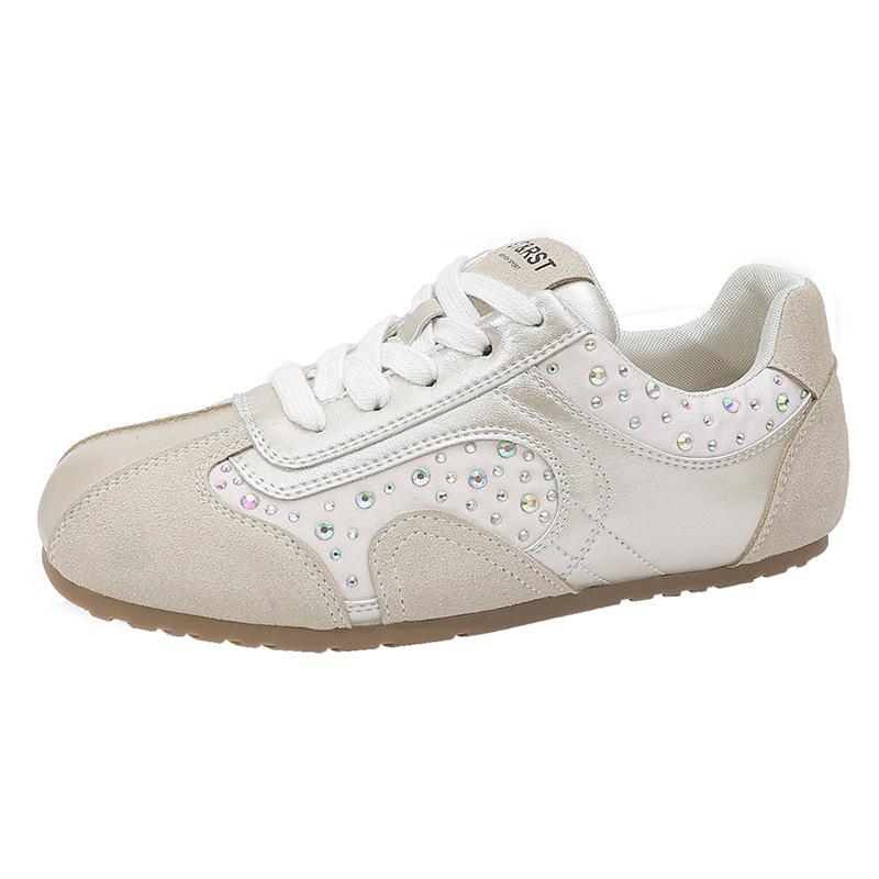 

[Fanfuna] Leather flat-bottomed German training shoes for women s 2025 autumn models show their feet, small color matching, casual sports Forrest Gump 40