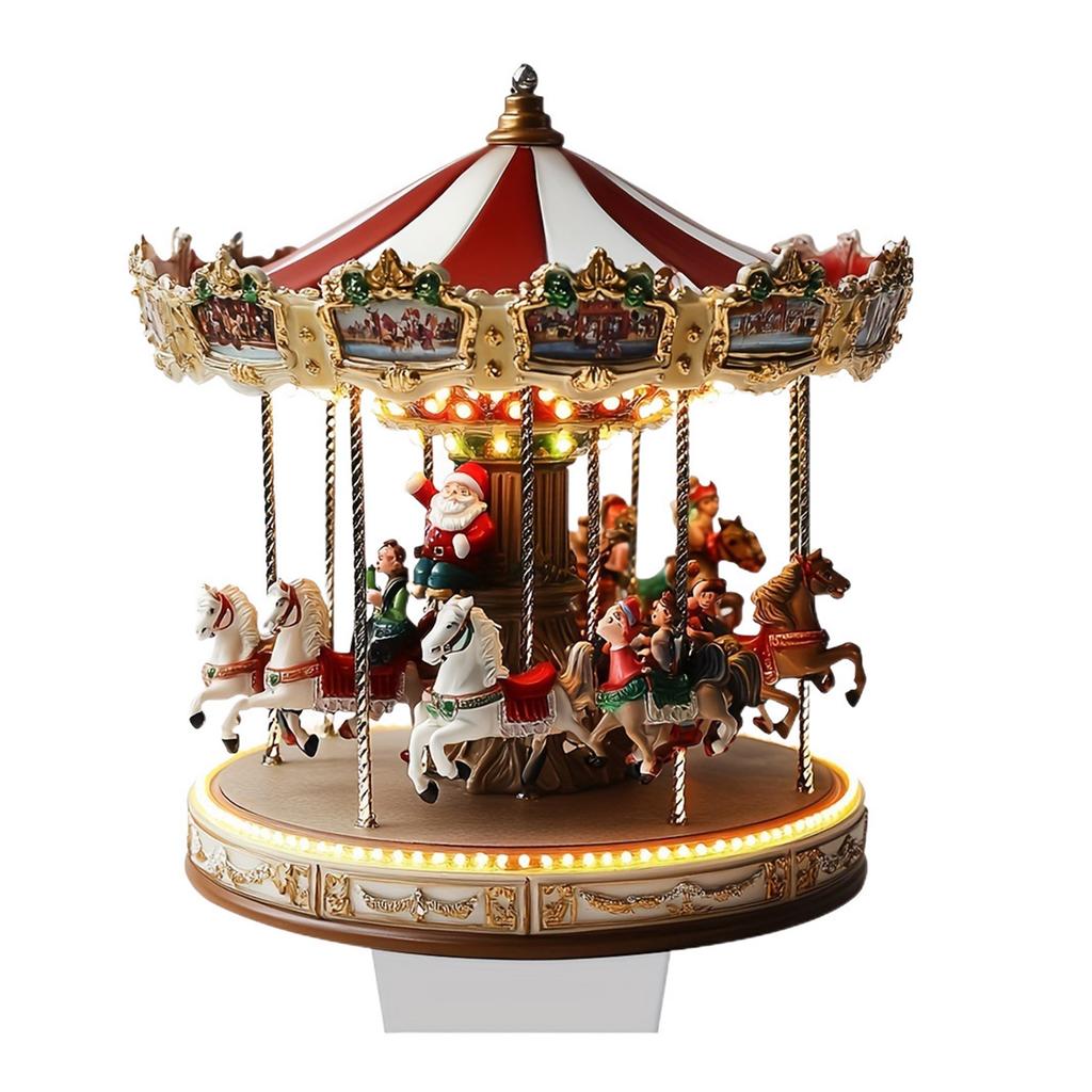Raffinierte 2D Flache Weihnachtskarussells Acryl Schreibtisch Dekoration Ornament für Esstisch oder Kaminsims Display